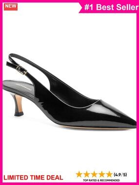 Bruno Magli Palerma Slingback Kitten Heels Italian Leather Business Casual
